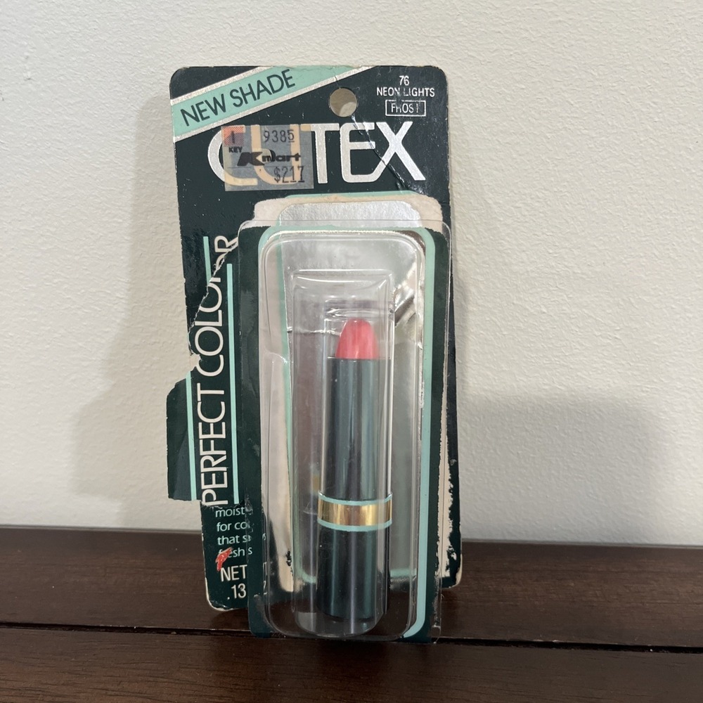 Vintage Cutex Perfect Color Lipstick 76 Neon Lights Frost Damaged Box